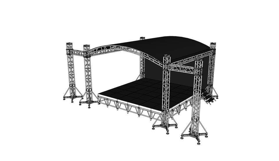 Aluminum Truss Arched Roof Truss With CM Electric Chain Hoist 