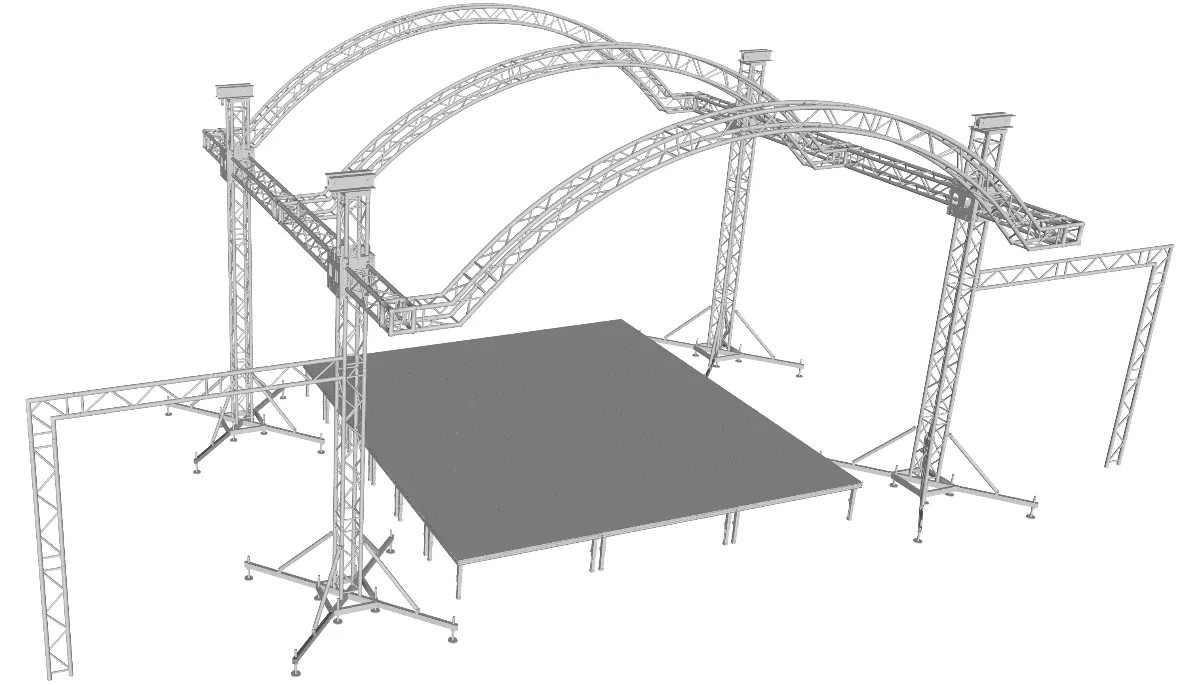 Aluminum Truss Arched Roof Truss With CM Electric Chain Hoist 
