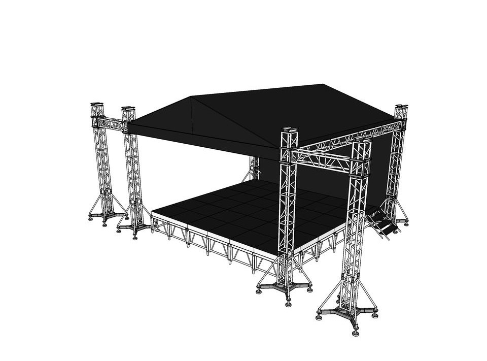 Aluminum Truss Pitched Truss With Stage For Concert