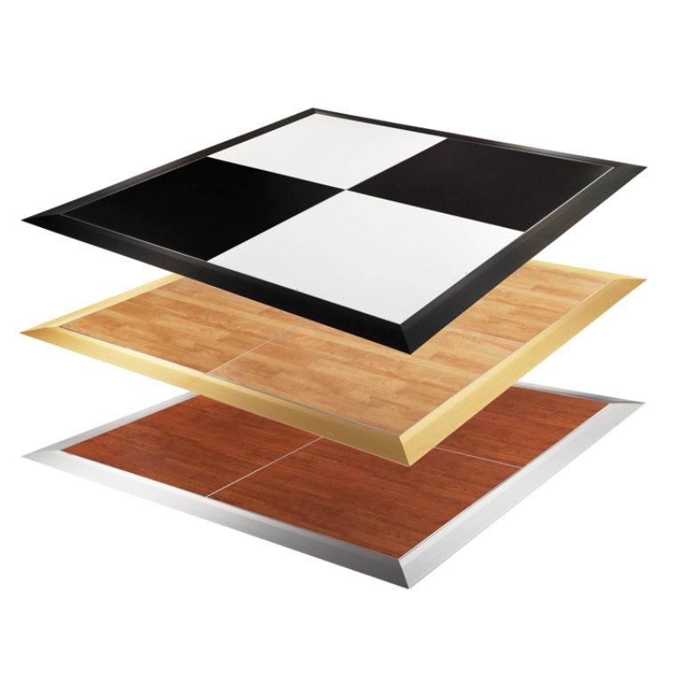 Complete Portable Wood Dance Floor Kit With Aluminum Edges